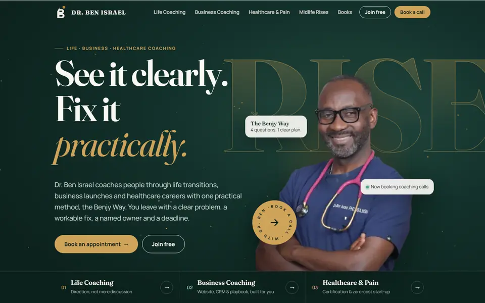 Dr. Ben Israel website homepage