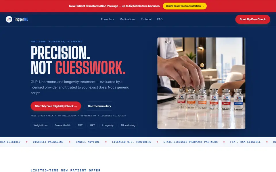 TriggerMD website homepage